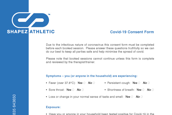 Shapez Athletic Caronavirus Consent Form Sample